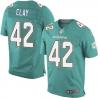 [Elite] Clay Miami Football Team Jersey -Miami #42 Charles Clay Jersey (Green)