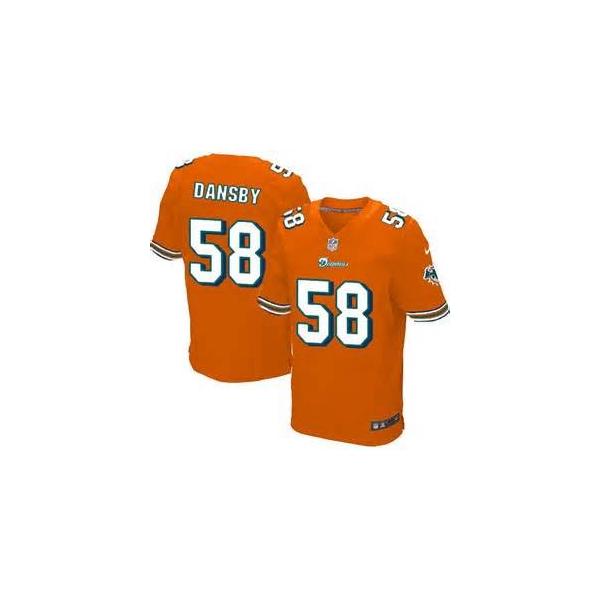 [Elite] Dansby Miami Football Team Jersey -Miami #58 Karlos Dansby Jersey (Orange)
