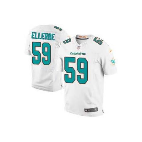 [Elite] Ellerbe Miami Football Team Jersey -Miami #59 Dannell Ellerbe Jersey (White, new)