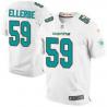 [Elite] Ellerbe Miami Football Team Jersey -Miami #59 Dannell Ellerbe Jersey (White, new)