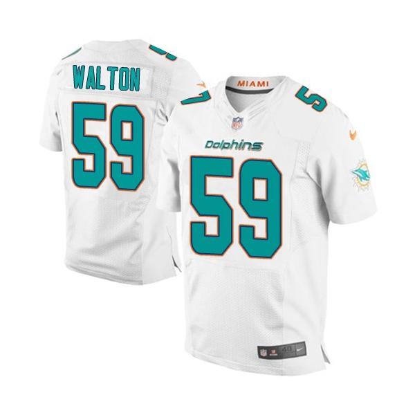 [Elite] Walton Miami Football Team Jersey -Miami #59 J.D. Walton Jersey (White)