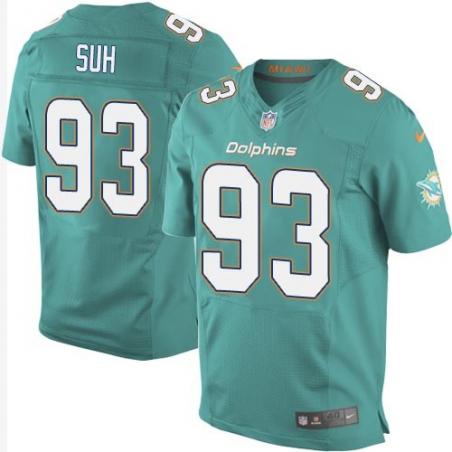 [Elite] Suh Miami Football Team Jersey -Miami #93 Ndamukong Suh Jersey (Green)