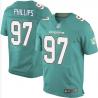 [Elite] Phillips Miami Football Team Jersey -Miami #97 Jordan Phillips Jersey (Green, 2015 new)