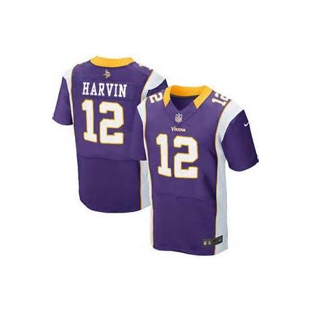 [Elite] Harvin Minnesota Football Team Jersey -Minnesota #12 Percy Harvin Jersey (Purple)