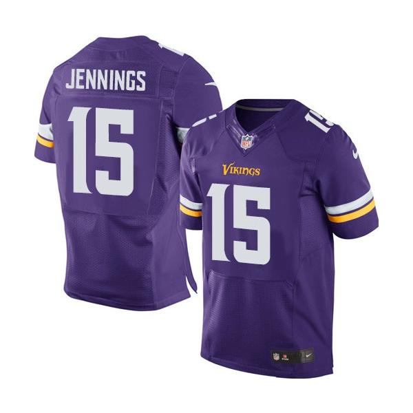 [Elite] Jennings Minnesota Football Team Jersey -Minnesota #15 Greg Jennings Jersey (Purple, new)