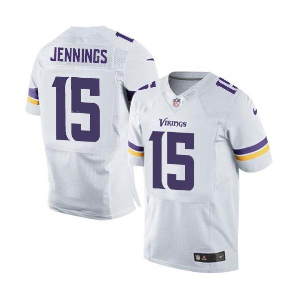 [Elite] Jennings Minnesota Football Team Jersey -Minnesota #15 Greg Jennings Jersey (White, new)