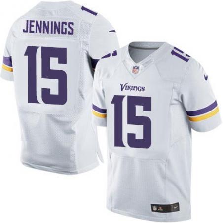 [Elite] Jennings Minnesota Football Team Jersey -Minnesota #15 Greg Jennings Jersey (White, new)